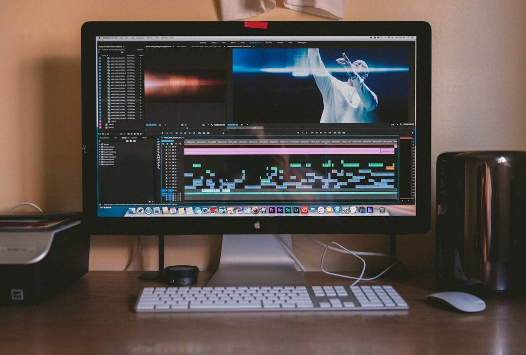 professional video editor at work