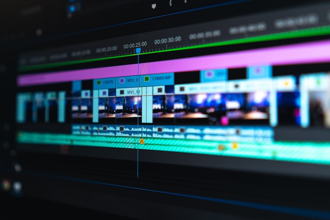 video editing timeline close up